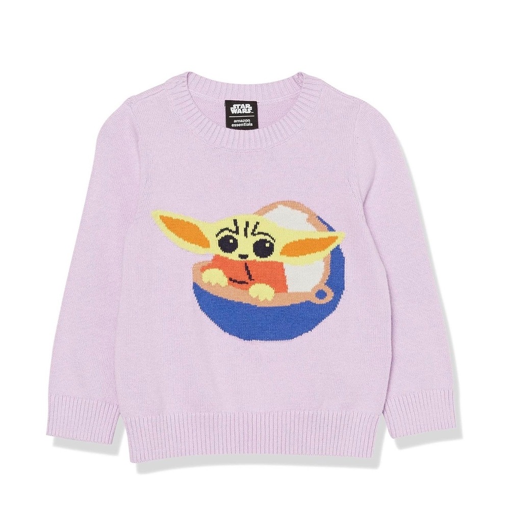 Amazon Essentials Star Wars Grogu Girls Toddlers Crewneck Sweaters 9 years NIP